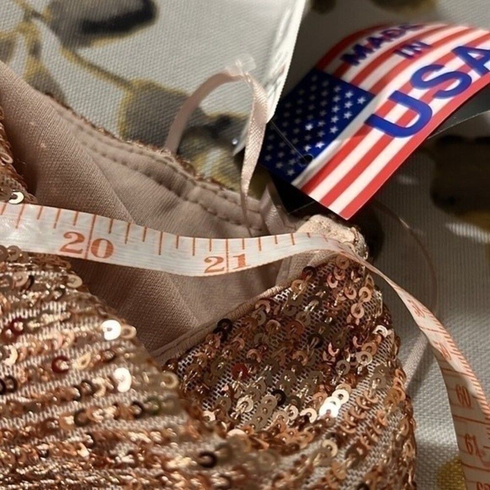 New R & M RICHARDS Nightway Sequined Top In Gold - Picture 6 of 8
